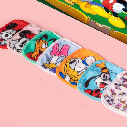 Mickey & Friends 7-Day Set MakeUp Eraser cloths laying flat.